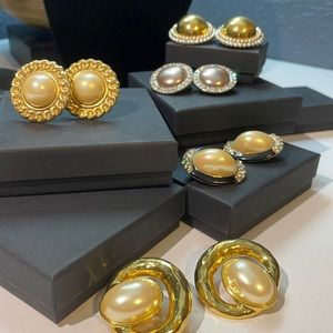 Lot of 5 Vintage & Modern Clip Earrings